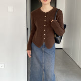 Women Cardigan Sweater Spring Sweater Cardigan Long Sleeve Button Sweater Q720