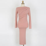 Women Dresses Blue Long Sleeved Dress Long Dress