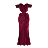 Women Dresses Sexy Velvet Dress Long Dress (Zns0409)