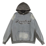 Men Hoodie Denim Hooded Top Washed and Worn Hooded Sweater