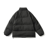 Unisex Winter Cotton Coat Stand-up Collar Cotton-Padded Clothes Vintage Loose and Warm Bread Coat