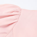 Women Dress Fall/Winter Pink V-neck Dress