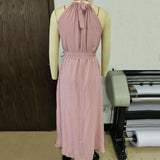 Women's Evening Gown Sexy Halter Strap Chiffon Dress