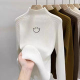 Women Knitted Pullover Turtleneck Sweater Women's Loose Sweater Autumn Winter Coat