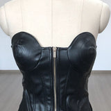 Women's Evening Dress PU Leather Dress Tight Dress
