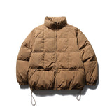Unisex Winter Cotton Coat Stand Collar down Jacket Japanese-Style Retro Pockets down Jacket