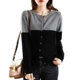 Women Knitwear Spring round Neck Sweater Loose Knitted Cardigan