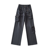Women Sweatpants Workwear Denim Trousers Casual Pants Straight