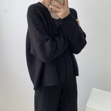 Women Cardigan Sweater Hollow-out Knitted Cardigan Coat Vintage Top for Women 8t3083