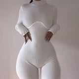 Women Jumpsuit Autumn Knitted Slim Fit Hip Raise Sports Yoga Jumpsuit