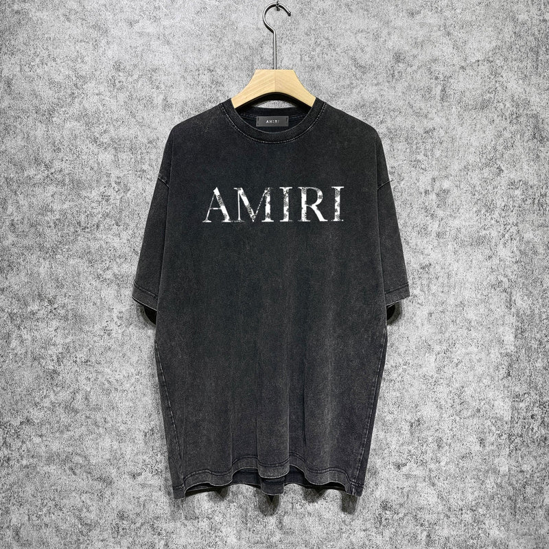 Amiri T-shirt Washed and Worn Retro Short Sleeve T-shirt
