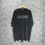 Amiri T-shirt Washed and Worn Retro Short Sleeve T-shirt