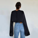 Women T-shirt Summer Sexy Skirt Long Sleeve Button Cardigan Top Suit