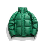 Unisex Winter Cotton Coat Stand-up Collar down Jacket Vintage White Duck down Warm down Jacket
