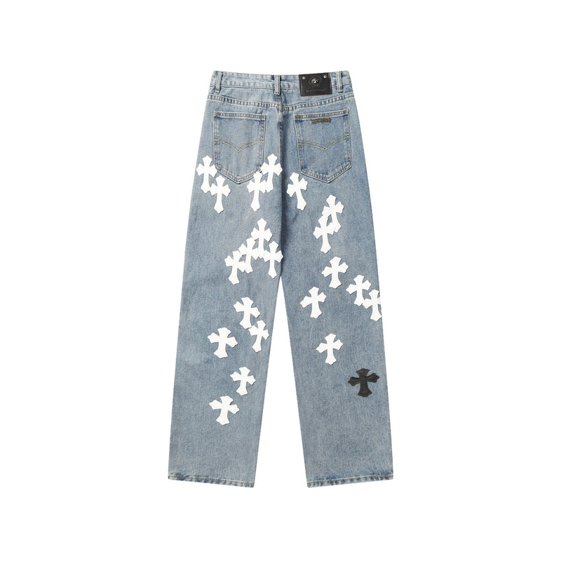 CHH Chrome Hearts Jeans Unisex Casual Loose Jeans