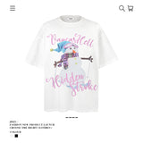 American vintage street T-shirt pure cotton retro men's and women's summer loose half sleeves