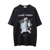 Men Vintage T-Shirt Summer Printed Short-Sleeved T-shirt Men's Loose