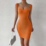 Women Dress Spring and Summer Sexy Nightclub Skirt Sleeveless Knitted Hip Spaghetti Straps Dress