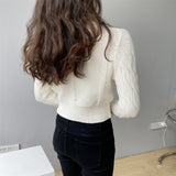 Women Winter Knitted Sweater Sexy Retro Long Sleeve Ripped Autumn 8t8155
