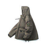 Unisex Winter Cotton Coat Three-Dimensional Large Pocket Cotton-Padded Clothes Retro Loose-Fitting Lightweight Thin Cotton-Padded Clothes