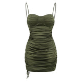 Women Dresses Sexy Backless Spaghetti Straps Dress Hip Skirt Dress Skirt (Zns0409)