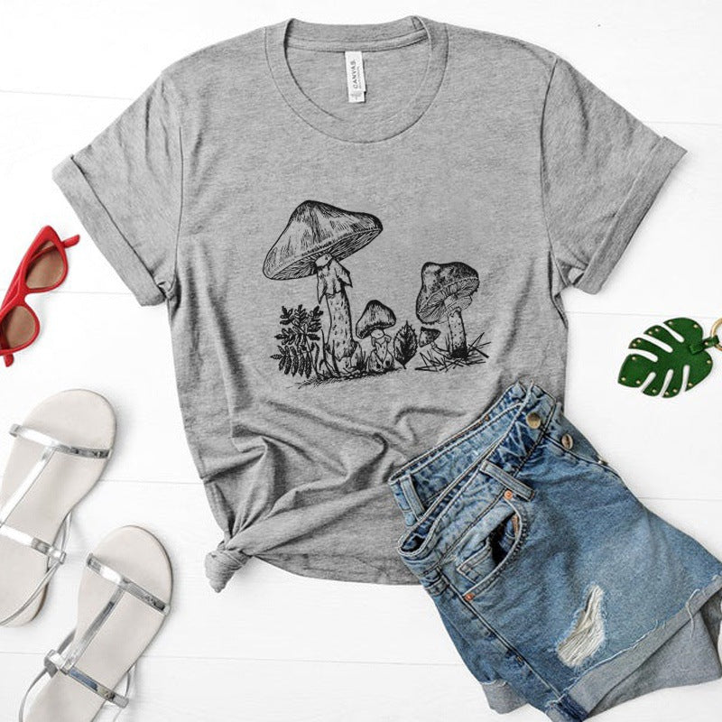 HJN Vintage Fashion T-Shirt Casual Short Sleeve Aesthetics