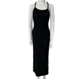Women Dresses Summer Sling Backless Dress (Bla0420)