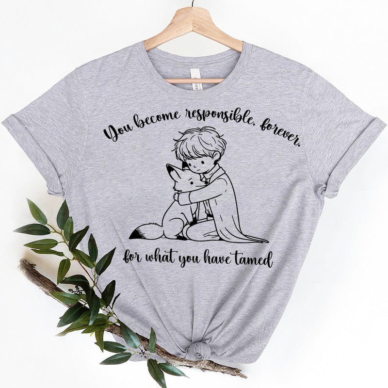 2024Little Prince and Fox Print T-Shirt for Womens TShirts