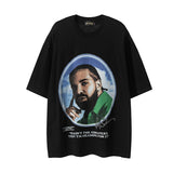 Men T Shirt Hip Hop Rap Portrait Printing Short Sleeve T-shirt Men and Women Oversize