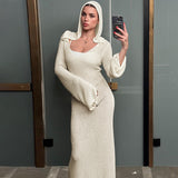 Women Dresses Fall/Winter Slim Hooded Long Sleeve Dress