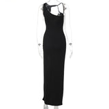 Women Dresses Spring Slim-Fitting Sexy Cutout Split Dress