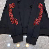 Chh Chrome Hearts Hoodie Cross Red Character Embroidered Casual Hooded Sweater
