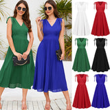 Women Date Dress Summer Pleated Skirt Dress plus Size