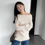 Women Winter Knitted Sweater Autumn and Winter Sweater Long-Sleeved Shirt 8t3110