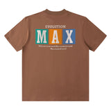 Men T Shirt Vintage Letter Print Casual Short Sleeve T-shirt