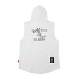 Men Vest Vintage Men's Hooded Tank Top Sleeveless T-shirt Men's