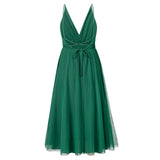 Women Date Dress Summer Sexy Tulle Skirt V-neck Dress Dress