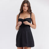 Women Dresses Sexy Lacing Slim Fit Skirt Sling Dress (Bla0420)