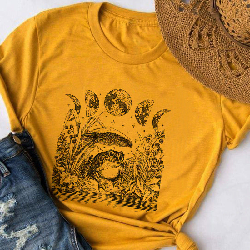 T-shirt Women's Short Sleeve Aesthetic Gothic T-shirt Vintage
