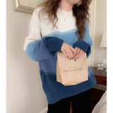 Women Knitted Pullover Autumn and Winter Sweater Knitted Crew Neck Top