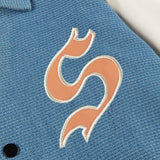 Men Jacket Coat Embroidered Letter Baseball Uniform Men's Ins Loose Color Matching Long Sleeve Jacket