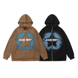 Unisex Jacket Autumn Graffiti Style Zipper Sweater