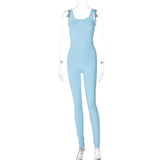 Women Jumpsuit Summer Sexy Backless Slim Fit Sleeveless Jumpsuit