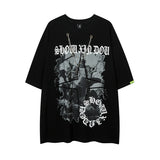 Men T Shirt Vintage Printed Oversize Short Sleeve T-shirt