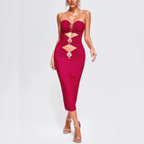 Women's Evening Dress Hollow-out Tight Bandage One-Piece Dress Banquet Dress