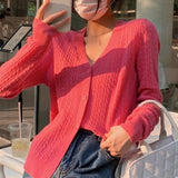 Women Knitwear Autumn and Winter V-neck Sweaters Cardigan