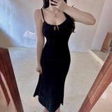 Women Dresses Sling U-Neck Lace-up Dress Sexy Dress