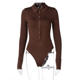 Women Jumpsuit Autumn Winter Sexy Button Lapel Long Sleeve Jumpsuit