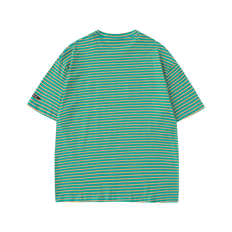 Men T Shirt Striped Couple Short Sleeve T-shirt