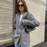 Women Trench Coat Autumn and Winter Gray Simple